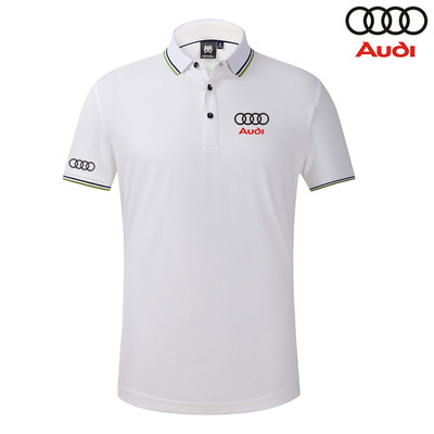 2022 Polo Audi Homme Coton Mercerisé Col Contrasté Slim Fit